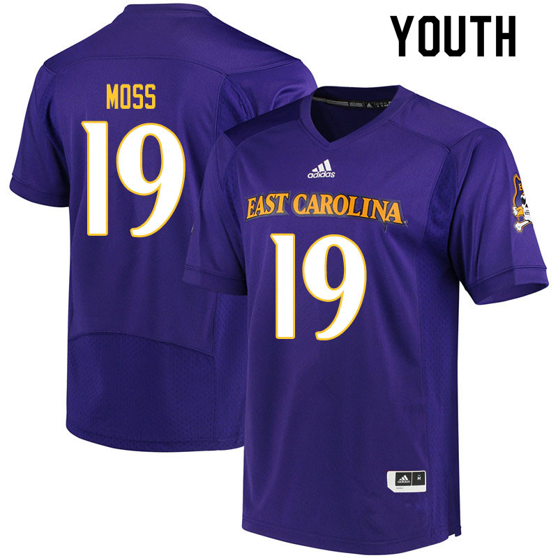 Youth #19 Ty Moss ECU Pirates College Football Jerseys Sale-Purple - Click Image to Close